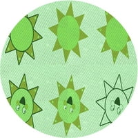 Ahgly Company u zatvorenom okruglom uzorkovima svijetlo zelene prostirke, 7 'okrugla