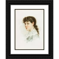 Alfred Turner Black Ornate Wood Framed Double Matted Museum Art Print pod nazivom - Ženska glava br. Brunette