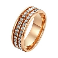 CPTFADH prstenovi za žene dva reda punog dijamantskih prstenova muški i ženski univerzalni prstenovi