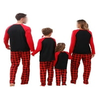 WRCNOTE mammy tata dječji dugih rukava Ispiši se podudaranje obiteljske pidžame set salon božićne elastične struke noćna odjeća za spavanje posade crvene žene