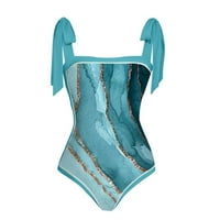 JSAierl jedno kupalište Žensko temmy Control Ljeto Print Strappy Bikini kupaći kostim sa šifronom Pokriveni