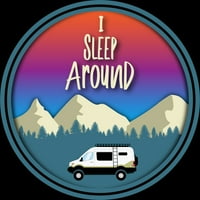 Spavajte oko Van Life automobila Kampiranje i planinarenje Planine Juniori Crna grafički tee - Dizajn