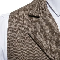 Muškarkovska linnica Tweed odijelo Vest vintage rever prsluk muški kaput muški kaput od jakne za odmor