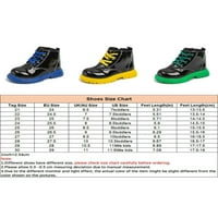 Daeful Kids Combart Boot platforme za gležnjeve bočne patentne patentne patentne patentne patentne patentne pauze Ležerne prilike čipke cipele Dječji dječaci Vodootporni zeleni, plišani postrojeni 7toddlers