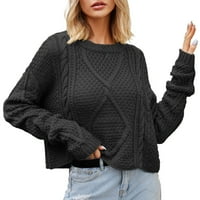 Usmixi zimske ženske džemper ležerni džemperi za žene okrugli vrat dame modni mekani kabel pleteni pulover