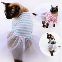 Mačka suknja štenadska haljina prozračna patchwork slatko ljeto štene prugaste tulle princeze tutu za