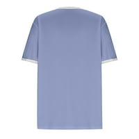 Baseball mamine majice za žene okrugli vrat tiskani kratki rukav trendi bluza casual labavi ljetni praznici tee