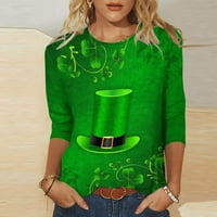 Vrhovi rukava za žene labave fit, sv. Patricks dnevna majica žene 3 4 dugi rukav irski shamrock grafički