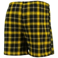 Muški koncepti Sport Black Gold Pittsburgh Steelers Ledger Flannel Boxers