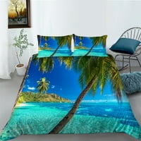 Morski ispisani poklopac prekrivača sa jastukom kućni tekstil Kokosovo drvo štampljeno kućne posteljine,