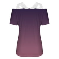 Ženski hladni rame Floral Plus veličina Top i bluza Komforna opruga Fall Tunic Tees čipka Crochet Halter