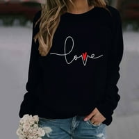 Košulje s dugim rukavima za žene Ženska modna casual Solient Boja Dan zaljubljenih tiskanim džemper framn