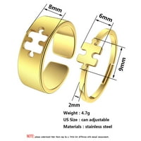 Puzzle Remise Prsten za par ljubavnika Nakit Zlatni srebrni prstenovi setovi Geometrijski poklon za prstenje