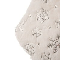 Glitzhome White Plish sa snježnim pahuljicama Božićne čarape