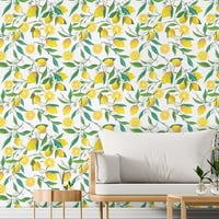 Limunska pozadina za zid i tapice za zid cvjetni 17.7''x118 '' Izmjenjivi samoljepljivi kontakt papir