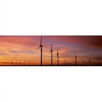 Panoramske slike PPI90178L Vjetrenjačka turbina u barenu Pejzaž BROZOS Texas USA Poster Print od panoramskih