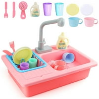 Baby Bath Toys Bowood, dječji igrački sudoper, električna perilica posuđa Play kuhinjski set sa Cyling vodom za djecu Toddler - 3-godišnju dječake i djevojke Pretvaraju se