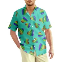 Companion Color 3D Print Casual Dipl Džepne majice kratkih rukava, Couplen Casual Hawaiian Top, pokloni za dječaka prijatelja