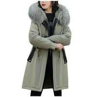 SNGXGN ženska jakna dugih rukava lagana puffer kaput pakirana jakna zimske jakne za žene, zelene, veličine m