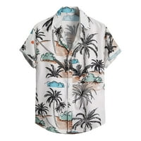 Muška modna bluza Top Tropic Style Print Hawaii Ljeto Okrenite košulju ogrlice Ležerne prilike za muškarce