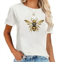 Pčela hladna majica s kratkim rukavima sa smiješnom grafikom za žene idealan poklon za božićno zahvalnosti ili rođendan bijeli