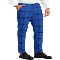 Lars Amadeus muške haljine haljine Slim Fit provjerene pantalone