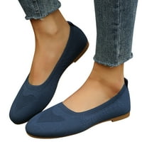 Youmylove ženske modne čvrste boje prozračno stilski pletenje okrugle nožne prste ravne ugodne povremene cipele svakodnevno šetnju obuću