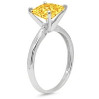 1ct princeza rezan žuti prirodni citrinski 18K bijeli zlatni godišnjica zaručničke prstene veličine