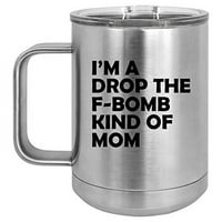 OZ TUMBLER šolja za kavu Putna čaša sa ručkom i poklopcem Vakuum izolirani nehrđajući čelik Ja sam kap f-bomb-bombarde