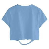 Čišćenje babySbule Žene Ljeto Vrh Modni modni povremeni O-izrez kratki rukav puni boja za majicu rupa