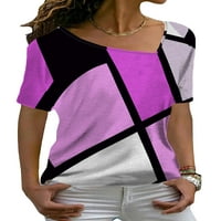 Ljetni vrhovi kratkih rukava za žene tiskane majice za bluzu TEE PINK XL