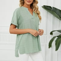 Zodggu Plus Bluzes Bluze za žene Ponude modne V izrez Košulje Soft Compy Lase Casual Tees Vintage Trendy