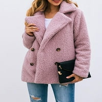 Singreal ženski modni zimski kaput s dugim rukavima sa dugim rukavima Zip Up Fau Shearling Shaggy prevelika jaknu