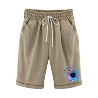 JSAierl ženske pamučne pantalone plus veličina elastične struk hlače labave fit cvjetne hlače za cvijeće