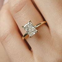 2CTW zračenje rez moissanite dijamantni prsten za dijamant 10K 14K 18K zlatni jednostavan pasijans prsten za nju