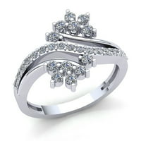 Originalna 0,5CT okrugla rez Diamond Dame Dame Bridal Cvjetni godišnjica vjenčana traka čvrstog 10k