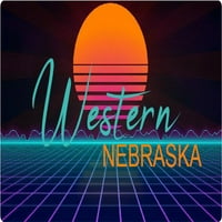 Zapadna nebraska vinilna decel Stiker Retro Neon Dizajn
