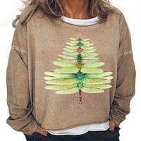 Ženski božićni pulover dugih rukava dugih rukava povremeni džemper na vratu