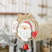 Lingouzi Božićni drveni ukrasi, viseći santa Santa Claus Renteer zanata s snježnim zanata sa bomknot i zvonom, za božićne ukrase, festivali, vjenčanja i foto rekvizitke
