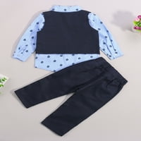 MA & Baby 9m-5Y Toddler Boys Formalni set Jednosmjerni prsluk + majica s dugim rukavima + odijelo Hlače