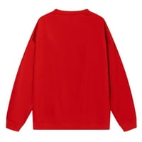 APEPAL ženska modna casual puna boja dugih rukava zaljubljeni zaljubljeni džemper crveni s