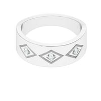 ROSEC dragulji Dijamantni prsten za muškarce, okrugli rez dijamantski prsten, jednostavan dijamantski