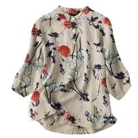 Kakina S Clearence Ženske košulje za ljetnu žensku modnu ležernu majicu s kratkim rukavima V-izrez dukseri