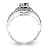 Jewels Sterling Silver Rodium prekriv. & White Topaz prsten