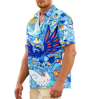 Košulje za muškarce i dječake Summer Hawaiian Cartoon Slatko Print Šareni kratki rukav dolje Havajska