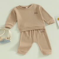 Lamuusaa Baby Fall Outfits dugih rukava vez i hlače postavljaju topla odjeću