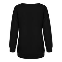 Prevelika dukserica za žene flece s dugim rukavima Crewneck casual pulover na vrhu padaju u trendu odjeće