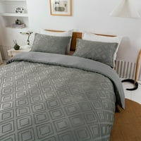 Teksturirana tufa boho posteljina za posteljinu dugme za zatvaranje dizajna s kravate, poklopcem za prevlake + jastuk shams