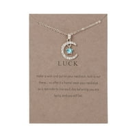 LowRofile ogrlice Privjesci za žene Djevojke Žensko Dvanaest mjeseci Moon Oblik Moon Star Papir Card