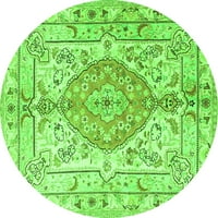 Ahgly Company u zatvorenom okruglom medaljonima zelene tradicionalne prostirke, 7 'runda